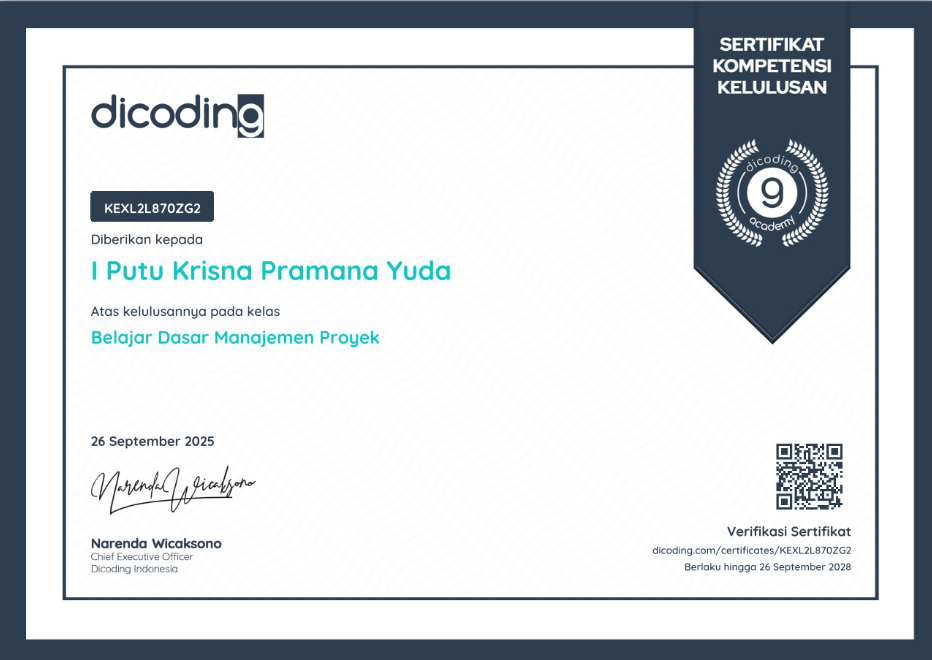 Basic Project Management Certificate